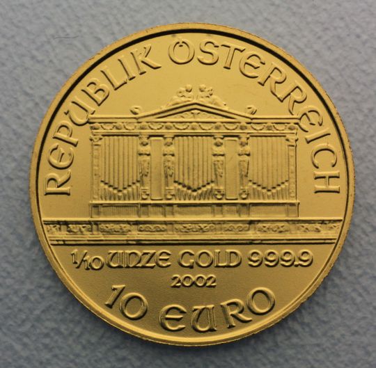 1/10 oz Wiener Philharmoniker Goldmünze