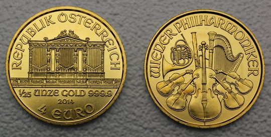 1/25oz Philharmoniker Goldmünze